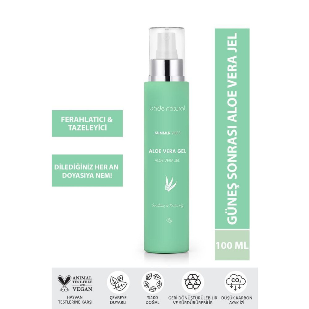 Bade Natural Aloe Vera Jel %100 Doğal 100 ml Güneş Sonrası Kremler ve Losyonları Fiyatı