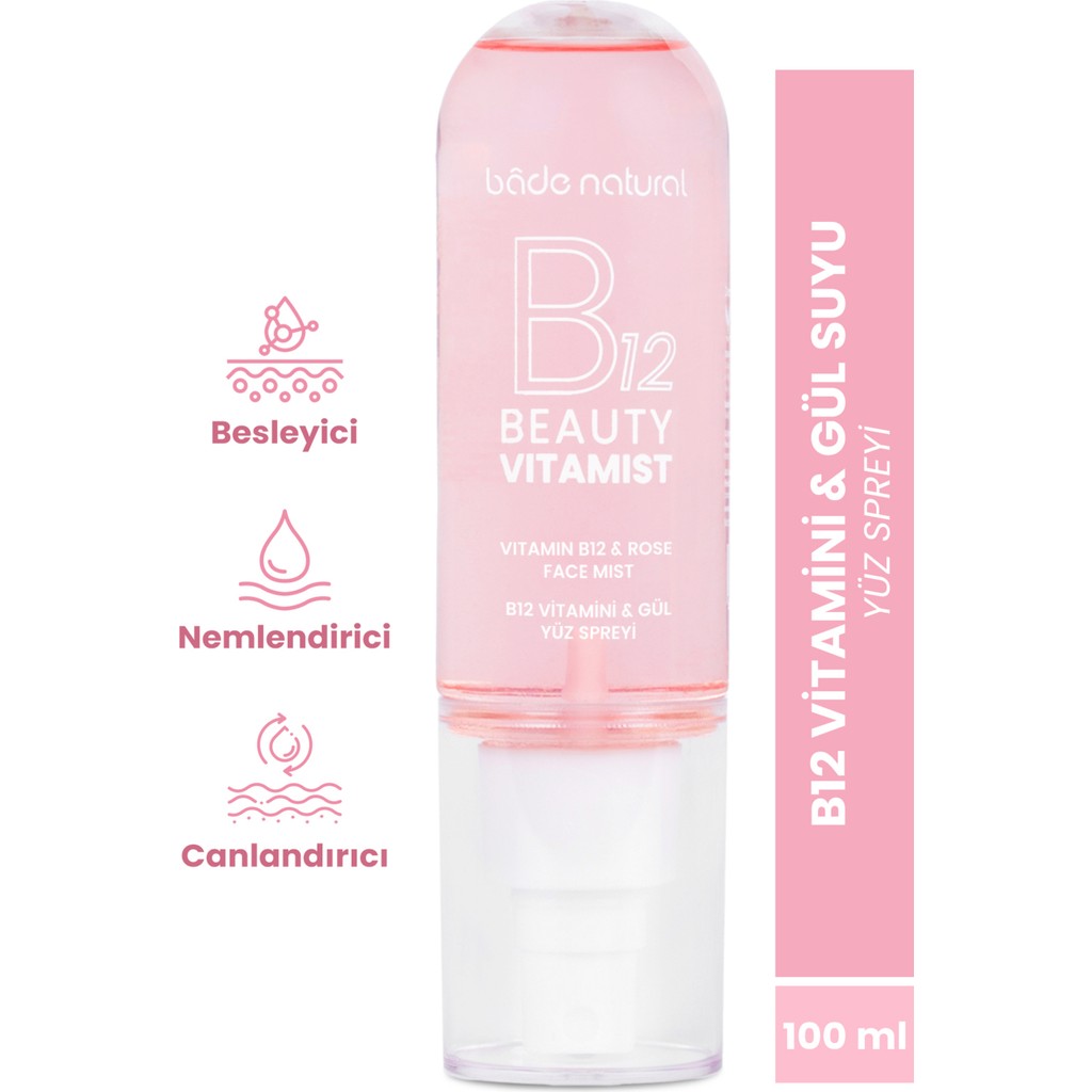 Bade Natural Beauty Vitamist B12 Vitamini Gül Yüz Spreyi Canlandırıcı Etki 100 ml Tüm Cilt Tipleri İçin Diğer Fiyatı