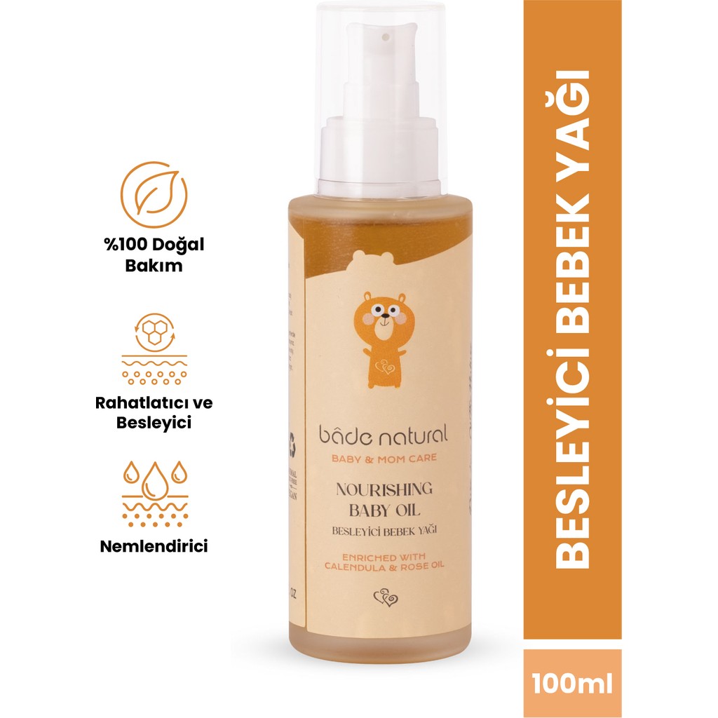 Bade Natural Bebek Masaj Yağı 100 ml Sprey %100 Doğal Bitkisel Karışım Besleyici ve Rahatlatıcı Diğer Fiyatı