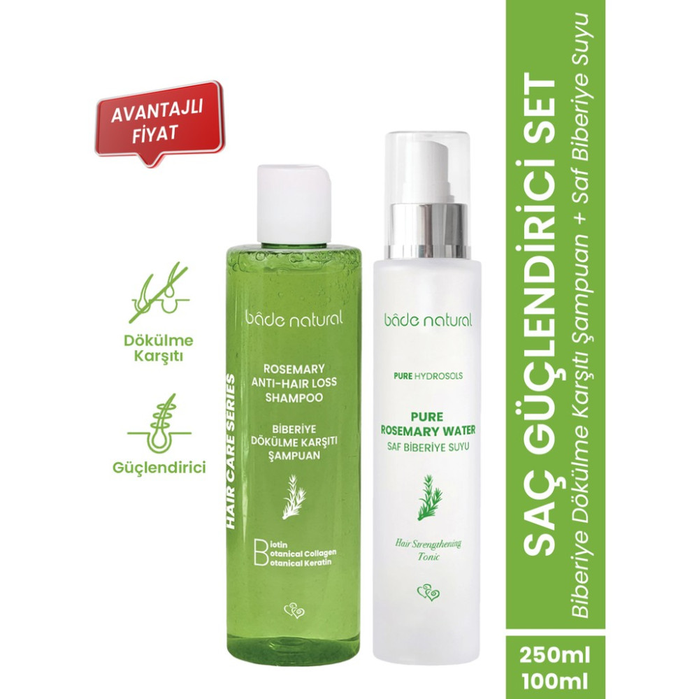 Bade Natural Biberiye Dökülme Karşıtı ve Güçlendirici Saç Toniği & Şampuan Saç Dökülmesine Karşı Ürünler Fiyatı
