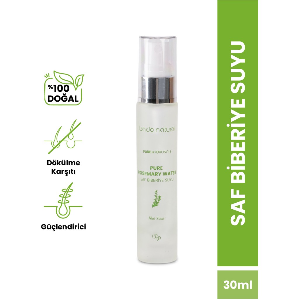 Bade Natural Biberiye Suyu Güçlendirici Saç Toniği Dökülme Karşıtı Seyahat Boyu %100 Doğal ve Saf 30 ml" Saç Bakım Losyonu / Toniği Fiyatı