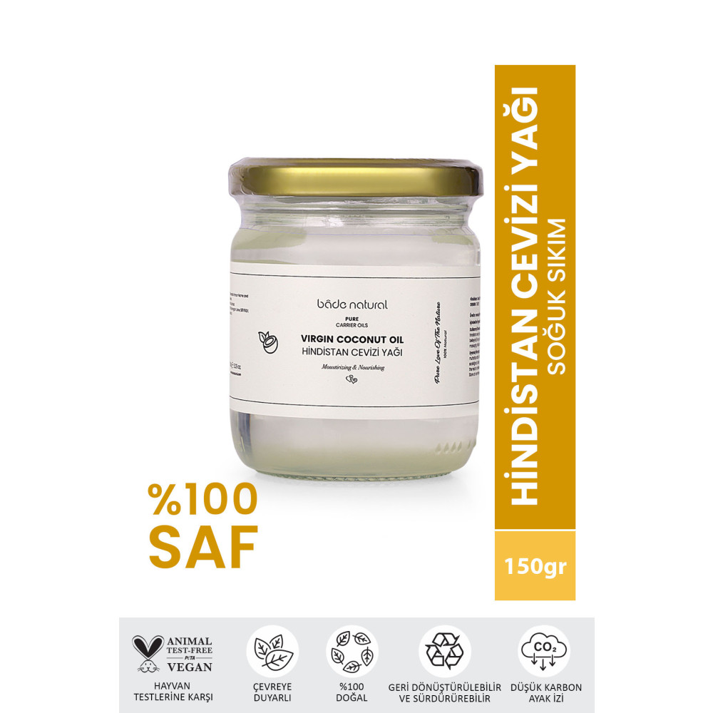 Bade Natural Hindistan Cevizi Yağı Soğuk Sıkım %100 Saf 150 gr Temel Gıda Fiyatı