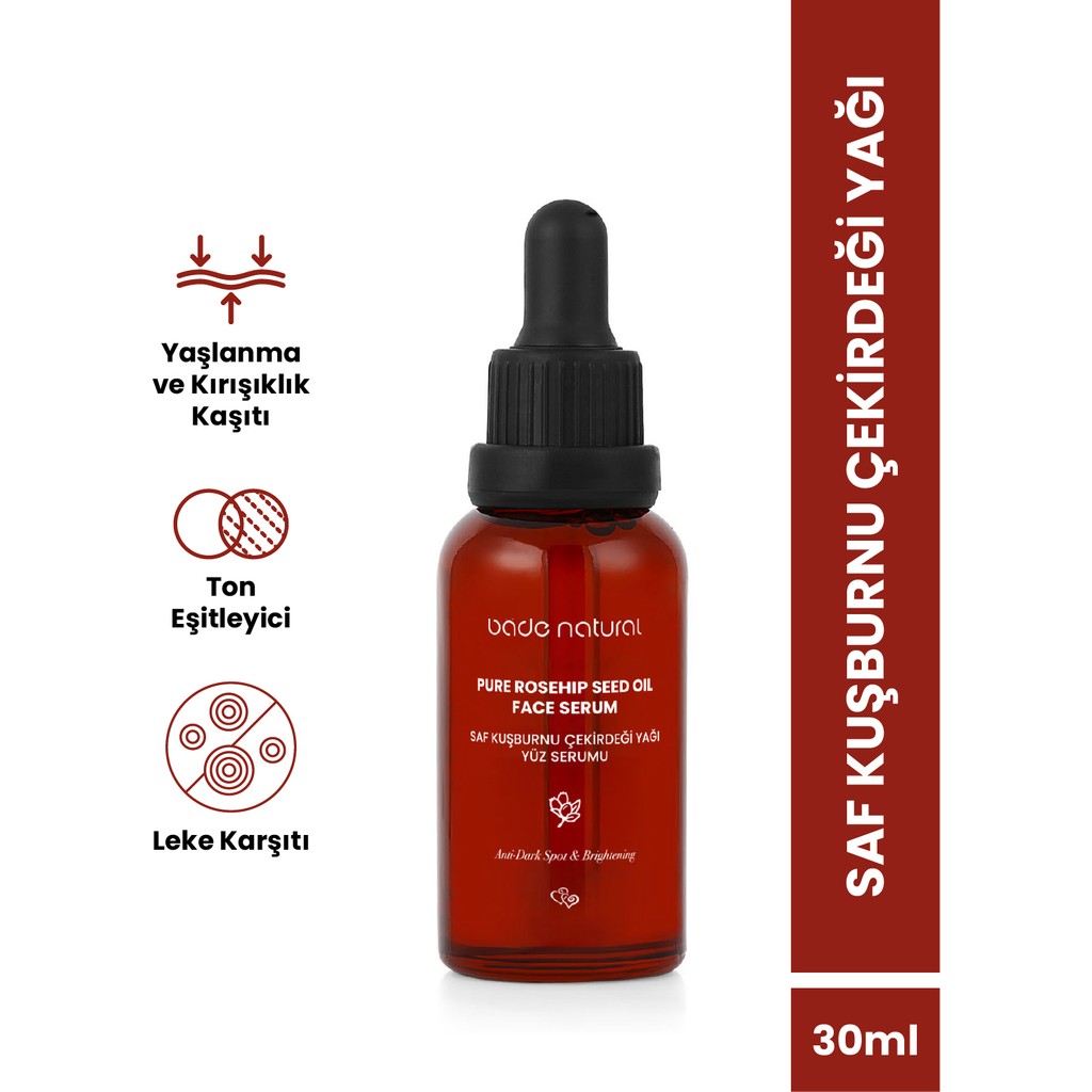 Bade Natural Kuşburnu Çekirdeği Yağı Soğuk Sıkım Leke Karşıtı ve Aydınlatıcı %100 Saf 30 ml Evcil Hayvan Ürünleri Fiyatı