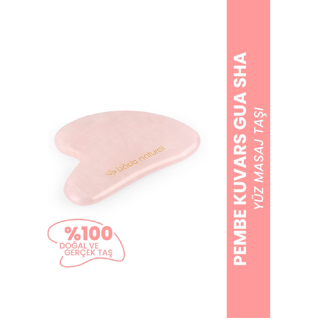 Bade Natural Pembe Kuvars Gua Sha %100 Doğal ve Gerçek Yüz Masaj Taşı Diğer Fiyatı