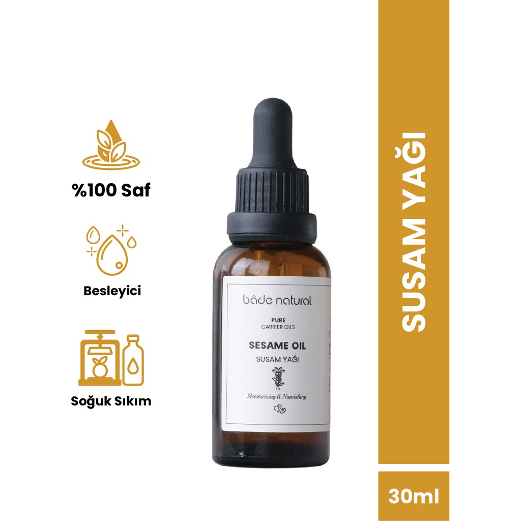 Bade Natural Soğuk Sıkım Susam Yağı 30 ml Cildi Besler ve Nemlendirir Masaj İçin İdeal Diğer Fiyatı