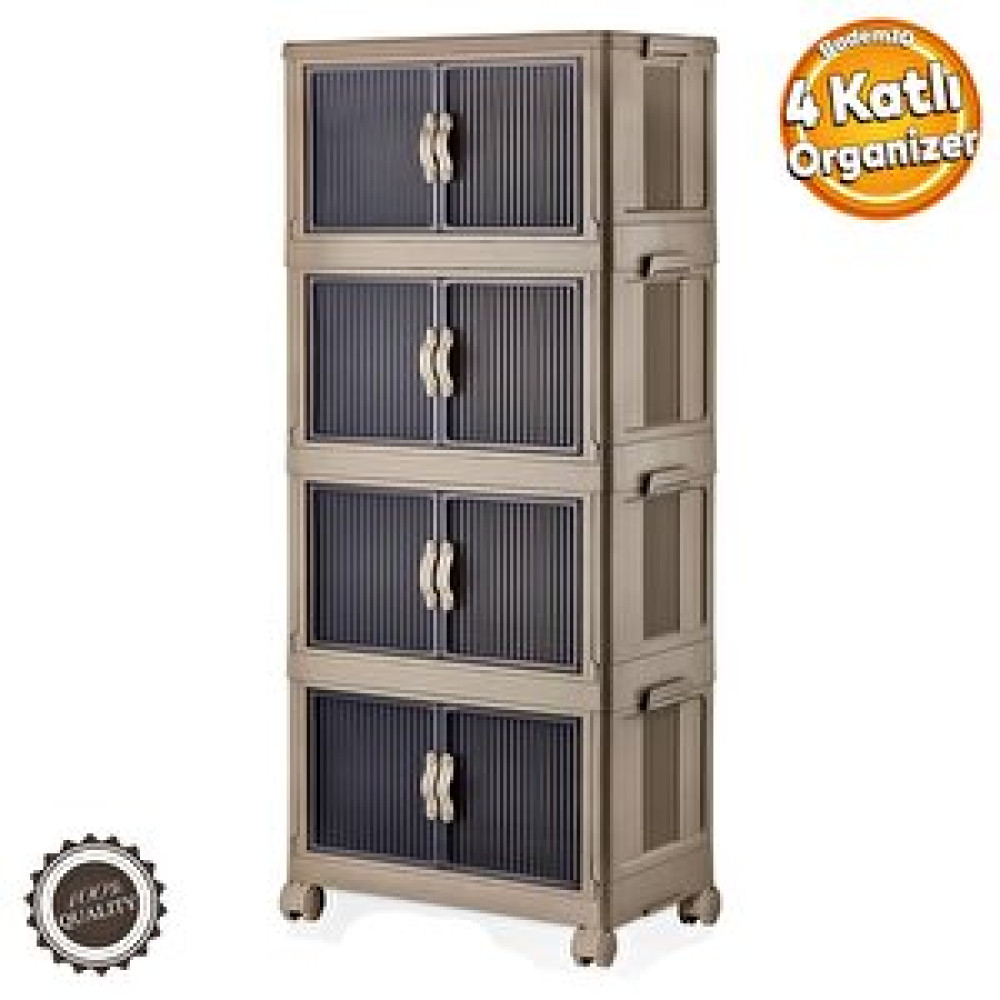 Badem10 4 Katlı Dolap Saklama Kutusu Sepet Organizer Kapaklı Depolama Düzenleyici Kutu Raf Tekerlekli Toprak Eşya Saklama Kutusu Fiyatı