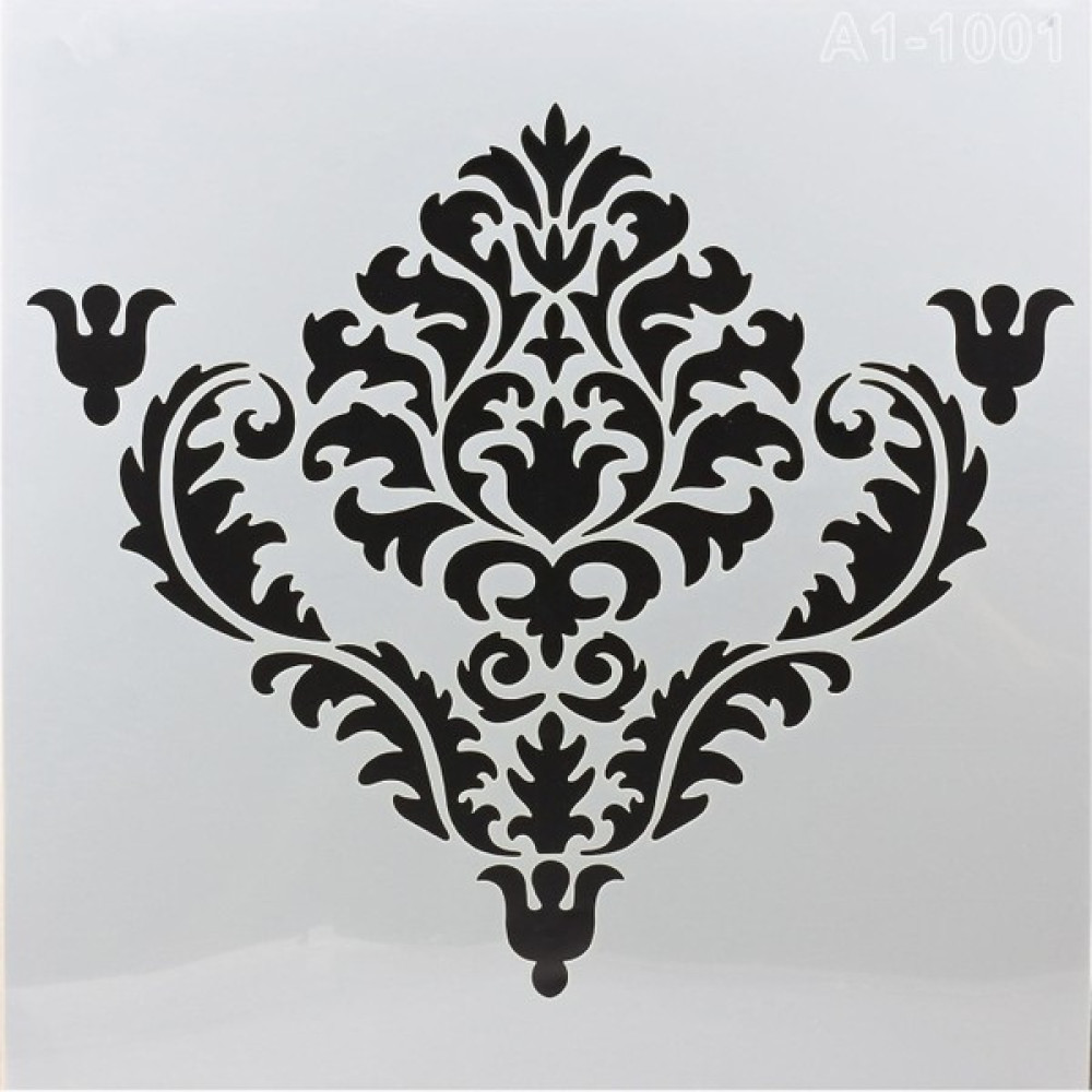 Badem10 Afilli Stencil Duvar Boyama Şablon Tasarım Damask Desen Tekrar Kullanılabilir 30X30 cm Yardımcı Malzeme Fiyatı