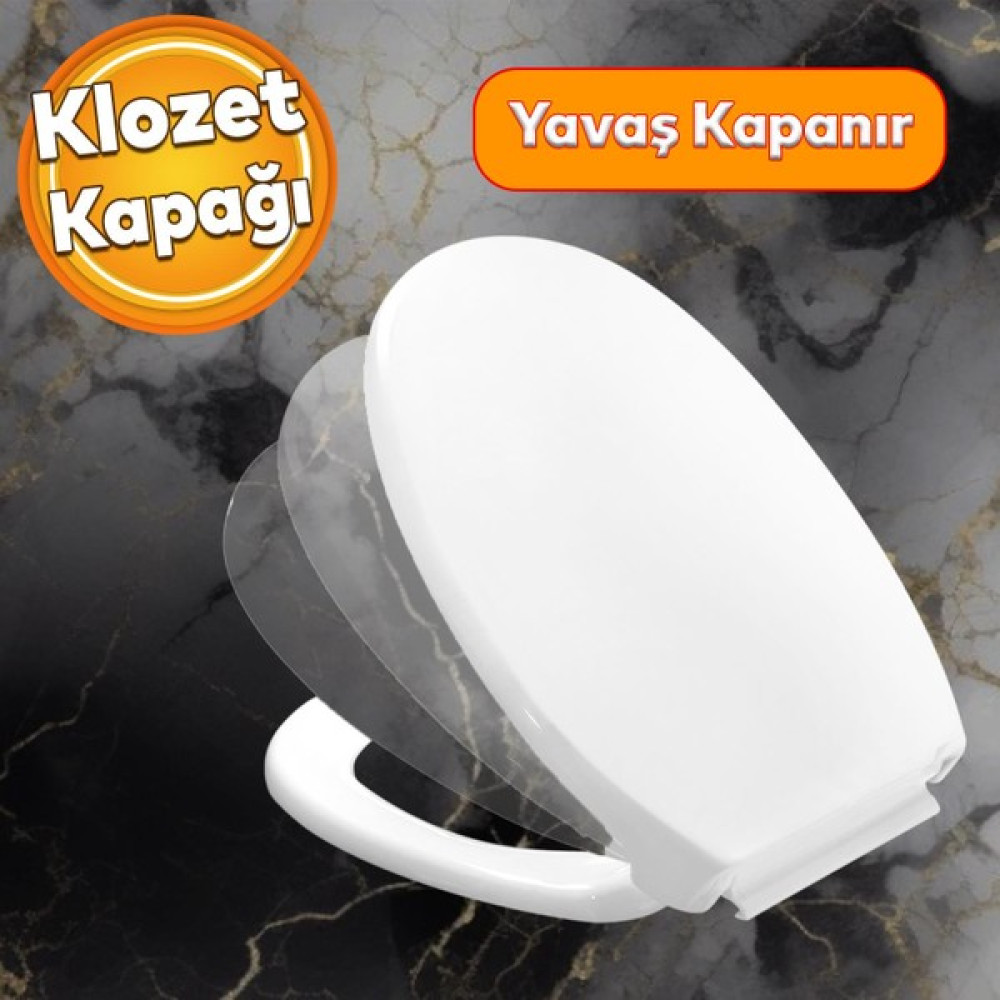 Badem10 Alafranga Oturma Tuvalet Yavaş Kapanır Kapak Kalın Sağlam Klozet Kapağı Beyaz Klozet Kapağı Fiyatı