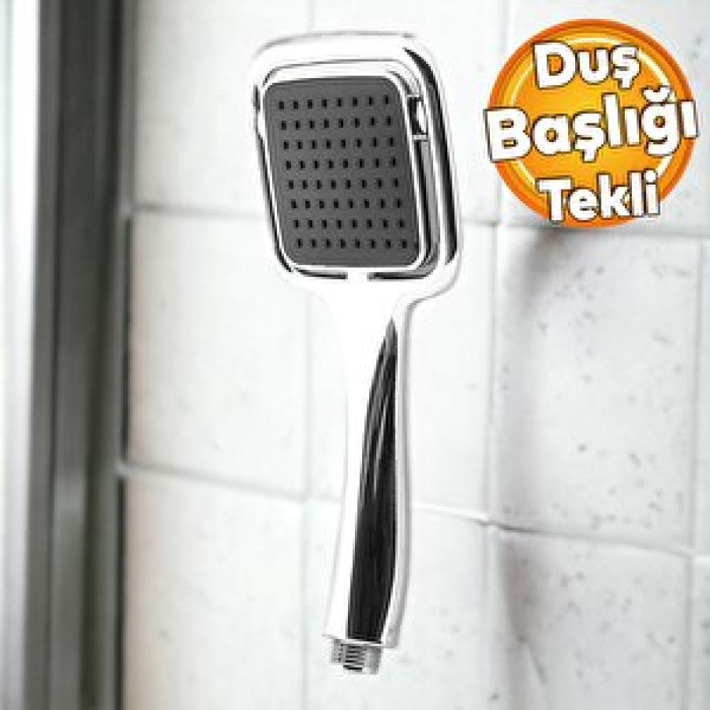 Badem10 Banyo Telefon Aksesuar Tek Duş Başlığı Kare Klasik Tek Fonksiyonlu Su Fışkırtma El Fiskiye Başlık Vitrifiye Fiyatı