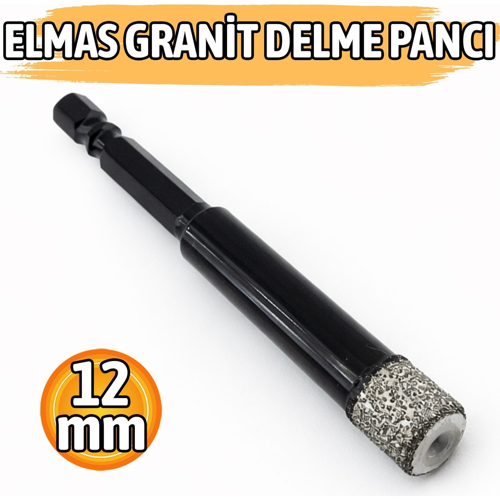 Badem10 Bits Saplı Elmas Granit Panç 12 mm Seramik Fayans Mermer Delme Ucu Uzun Ömürlü Matkap Ucu - Gri Matkaplar Fiyatı