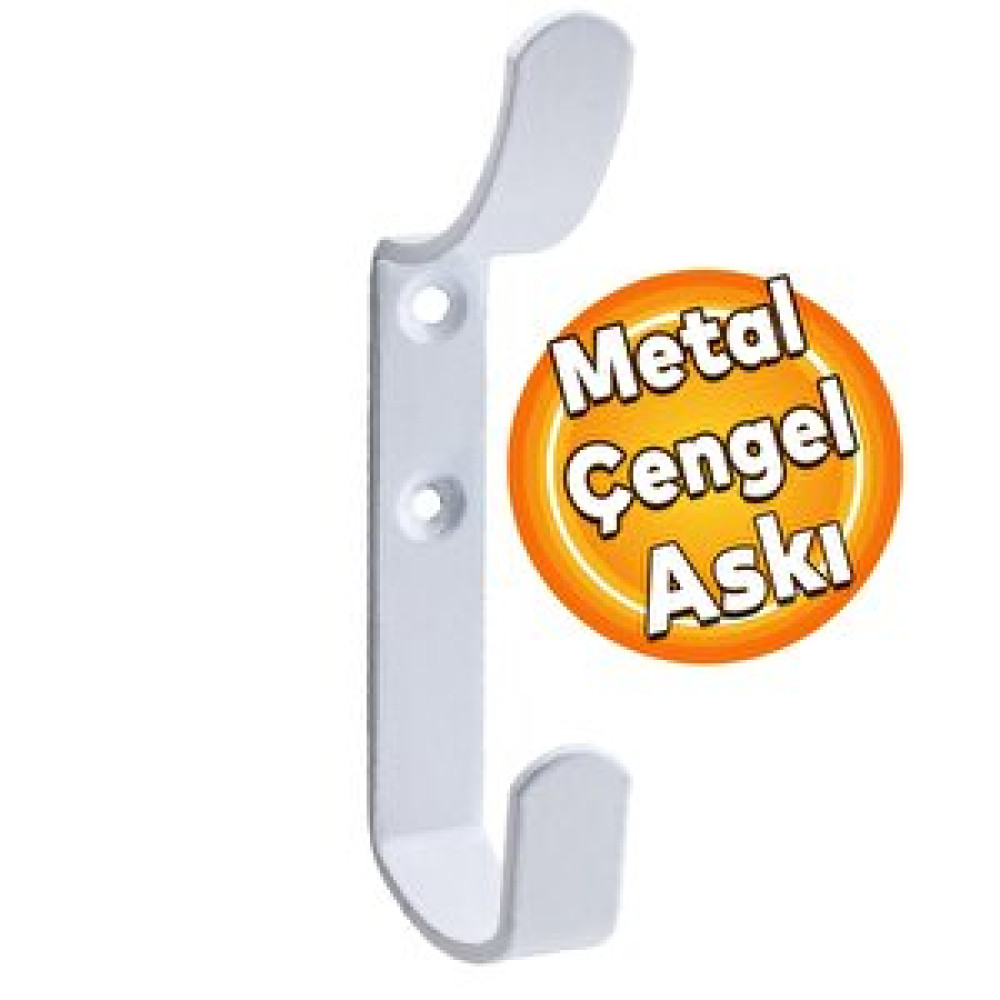 Badem10 Çengel Metal Portmanto Vestiyer Duvar Dolap Elbise Askısı Beyaz Mobilya Kapı Askılığı Aparatı Vestiyer Fiyatı