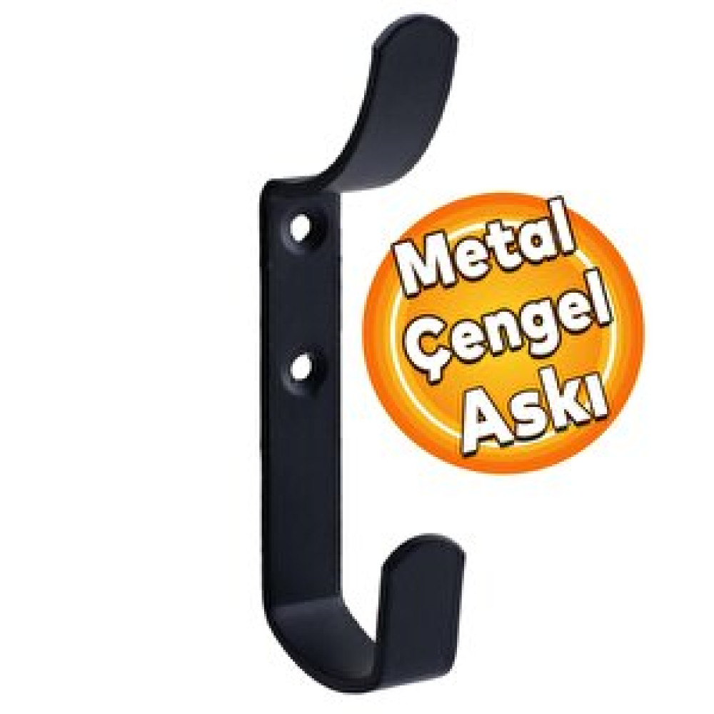 Badem10 Çengel Metal Portmanto Vestiyer Duvar Dolap Elbise Askısı Siyah Mobilya Kapı Askılığı Aparatı Vestiyer Fiyatı