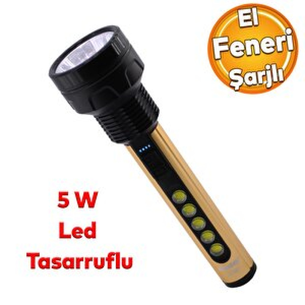 Badem10 El Feneri Şarjlı Led Işıldak Kamp Lambası 1800 Mah Gece Aydınlatma 5 W 3 W Beyaz Işık El Feneri Fiyatı