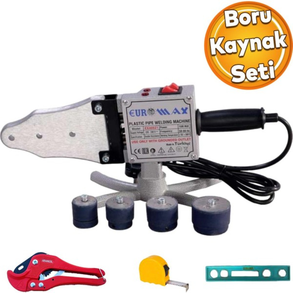 Badem10 Euromax Metre Terazi Plastik Boru Kaynak Kesme Aleti Makinesi 1500 W Endüstriyel Makina Pafta Seti Kaynak Makineleri Fiyatı