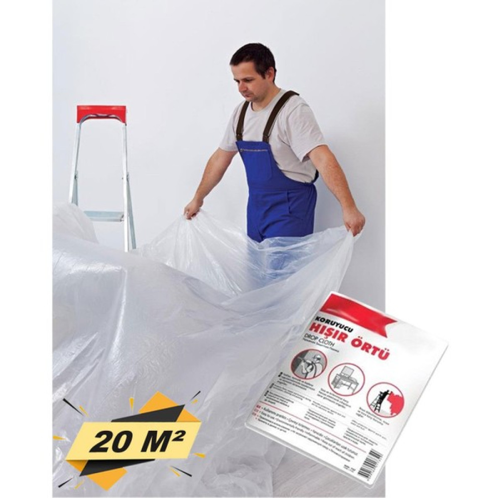 Badem10 Hışır Örtü Boyacı Naylonu Eşya Zemin Koruma 20 M² (4x5 Metre) - 20 m2 Boya Malzemeleri Fiyatı