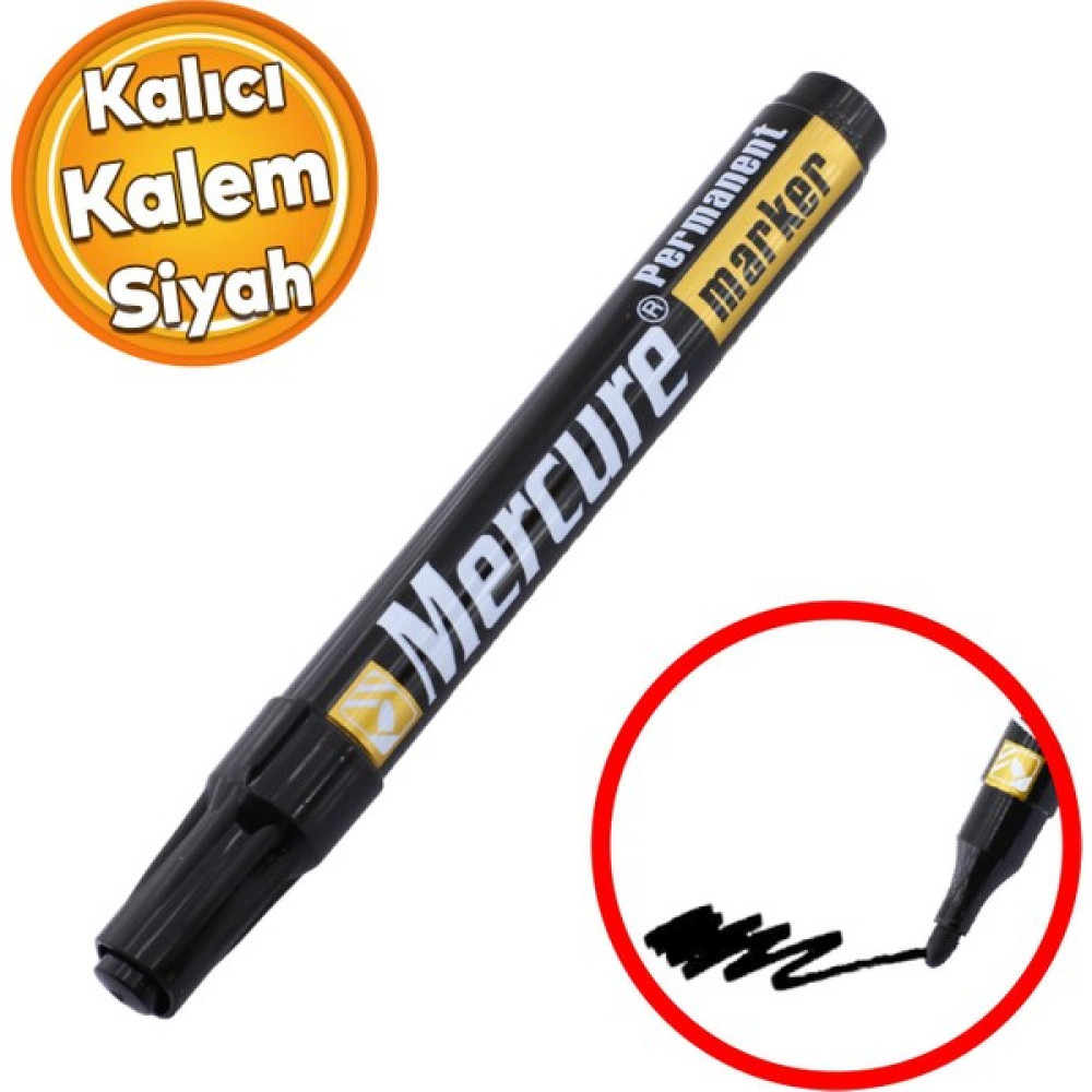 Badem10 Kalıcı Işaretleyici Mercure Siyah Kalem Metal Plastik Cam Ahşap Yüzey Suya Dayanıklı Akrilik Uç Yazı Tahtası Kalemi Fiyatı