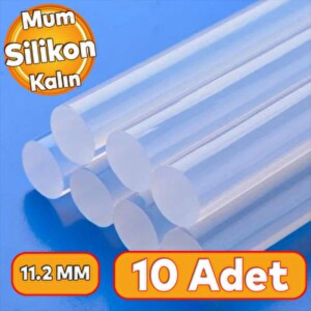 Badem10 Kalın 10 Adet Mum Silikon 11.2 Mm Çubuk Sıcak Silikon Hobi Süs Hediyelik Eşya Maket Yapıştırma Silikon Fiyatı
