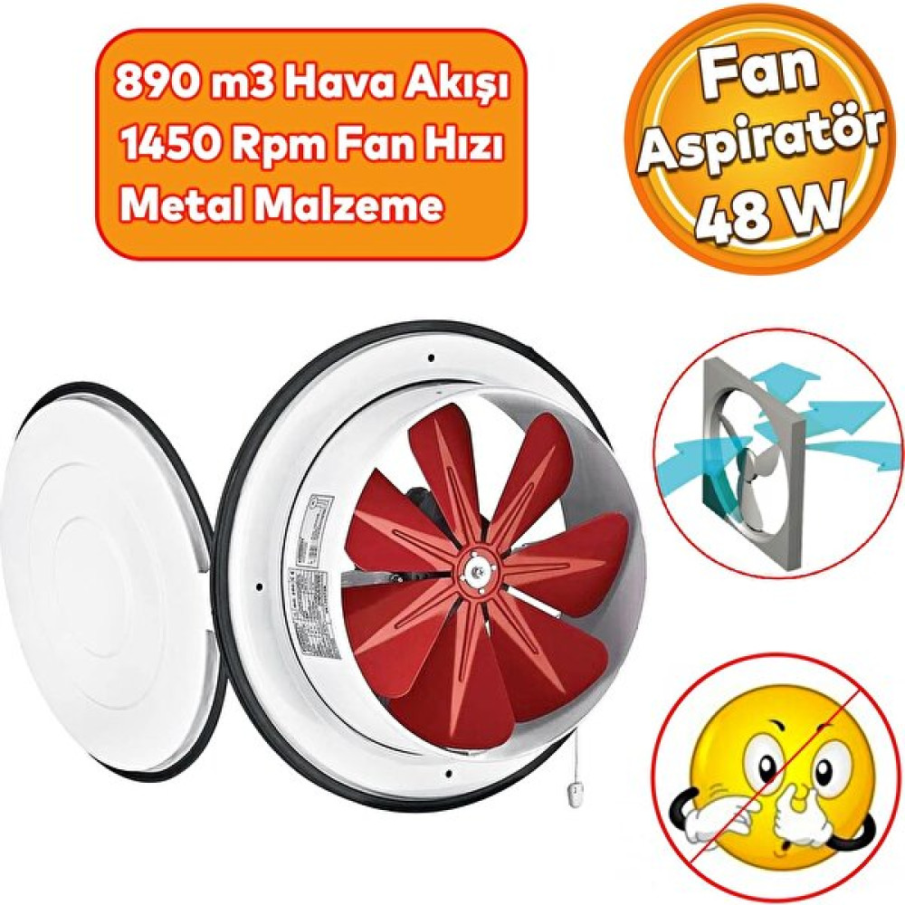 Badem10 Kapaklı Banyo Wc Işyeri Havalandırma Aspiratörü Fanı Kirli Hava Kötü Koku Metal Vantilatör 250 mm Aspiratörler Fiyatı