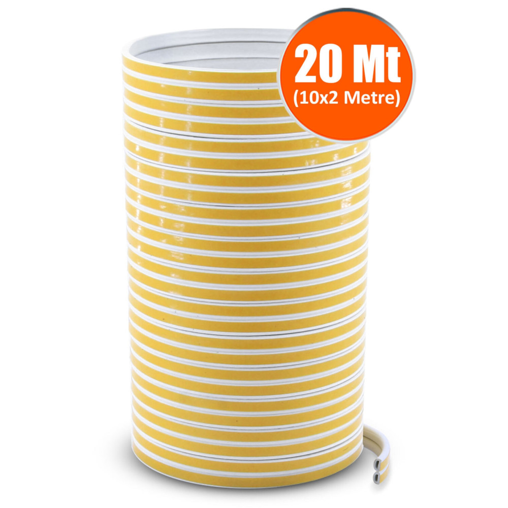 Badem10 Kapı Pencere Bandı Fitili Yapışkanlı Soğuk Izolasyon Bant 10x2=20 Metre (BEYAZ) Nalburiye & Hırdavat Fiyatı