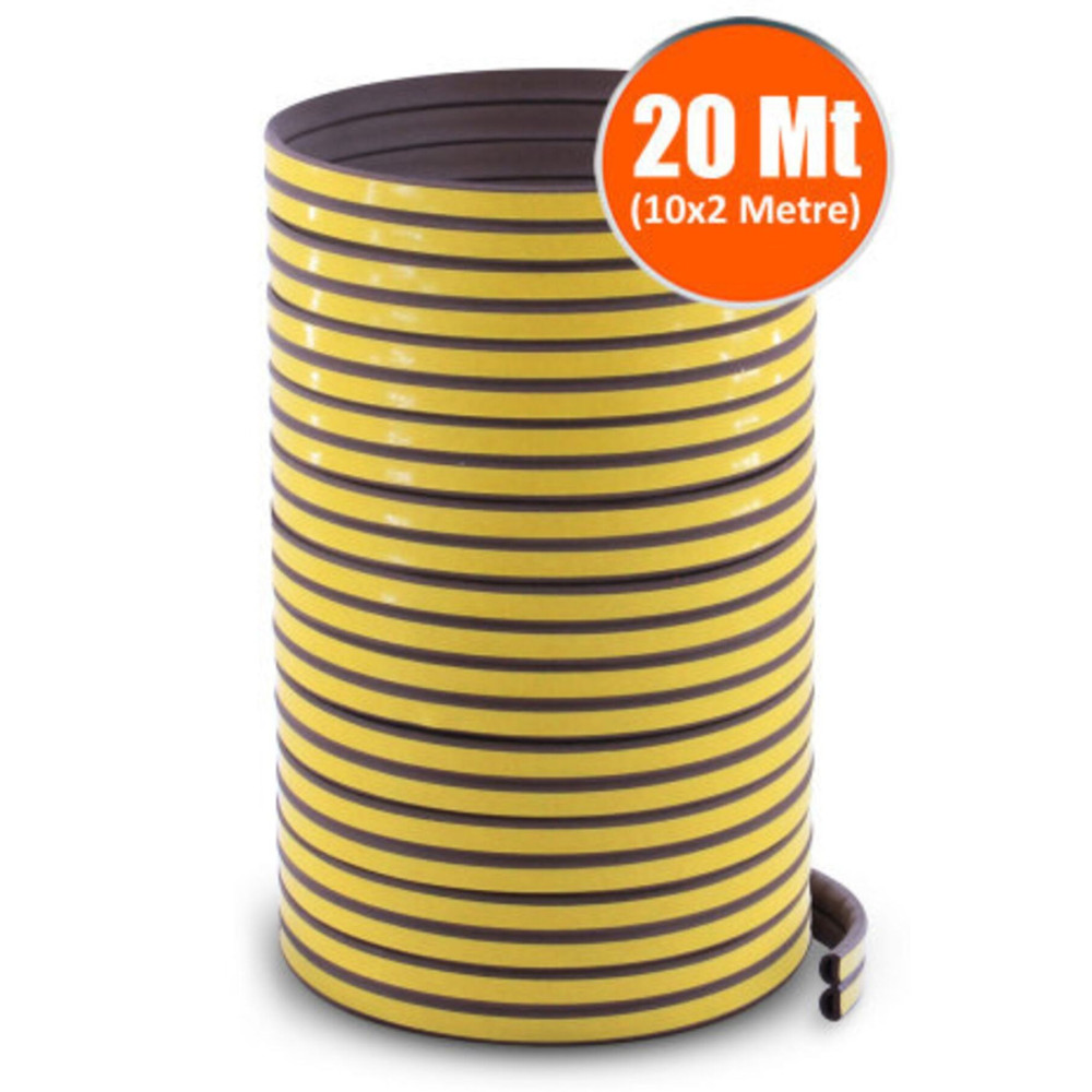 Badem10 Kapı Pencere Bandı Fitili Yapışkanlı Soğuk İzolasyon Bant 10x2=20 Metre (KAHVERENGİ) Nalburiye & Hırdavat Fiyatı