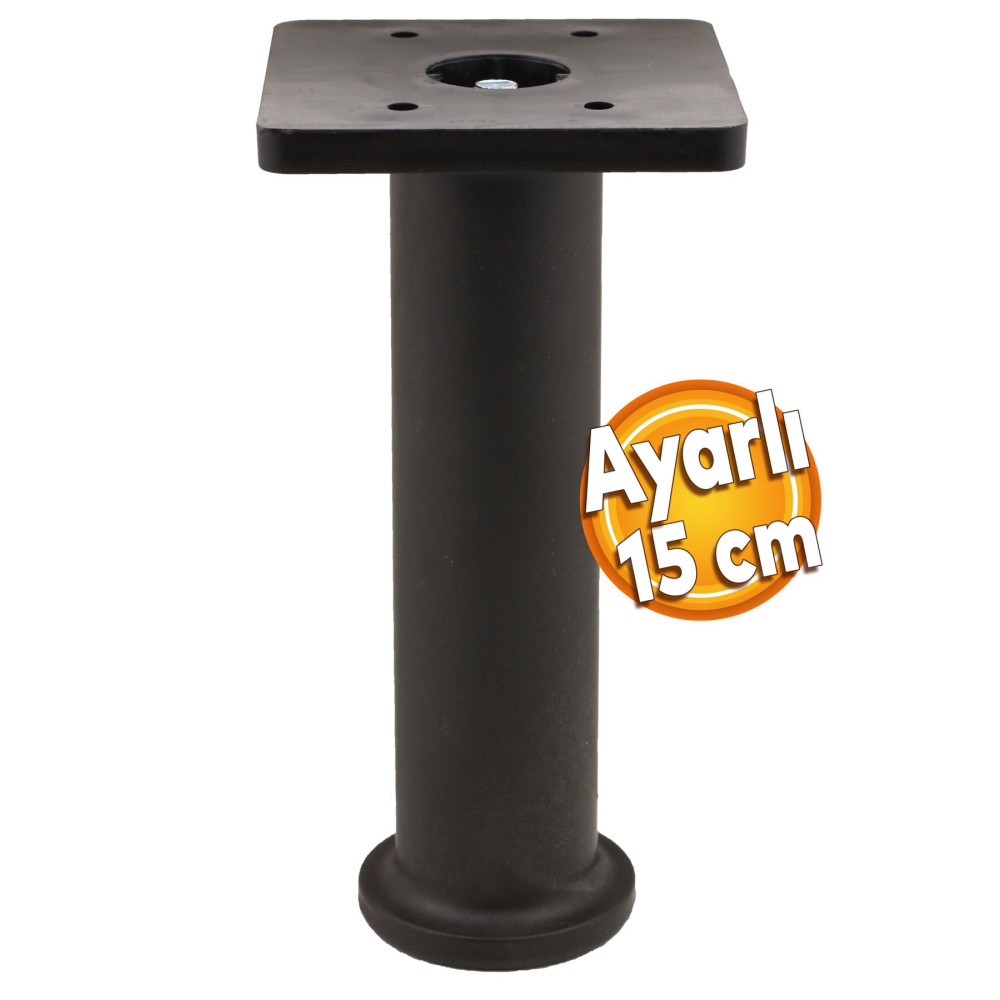 Badem10 Kare Gizli Mobilya Kanepe Sehpa Tv Ünitesi Koltuk Ayarlanabilir Destek Ayağı 15 Cm Siyah Baza Ayak Nalburiye & Hırdavat Fiyatı