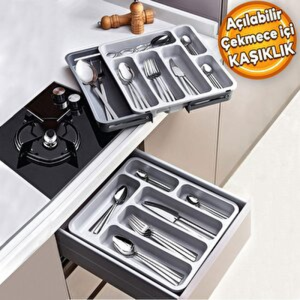 Badem10 Kaşıklık Çekmece Içi Ayarlanabilir Açılabilir Bıçak Kaşık Çatal Çekmece İçi Düzenleyici Kayar Kaşıklık Saklama Kapları Fiyatı