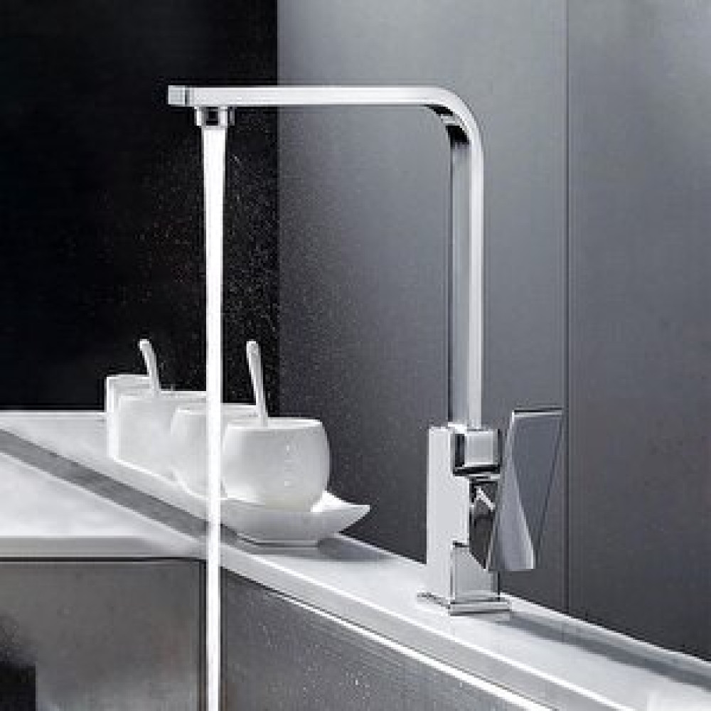 Badem10 Lavabo Banyo Mutfak Bataryası Uzun Mix Sıcak Soğuk Çift Su Girişli Musluk Batarya Evye Krom Bataryalar Fiyatı