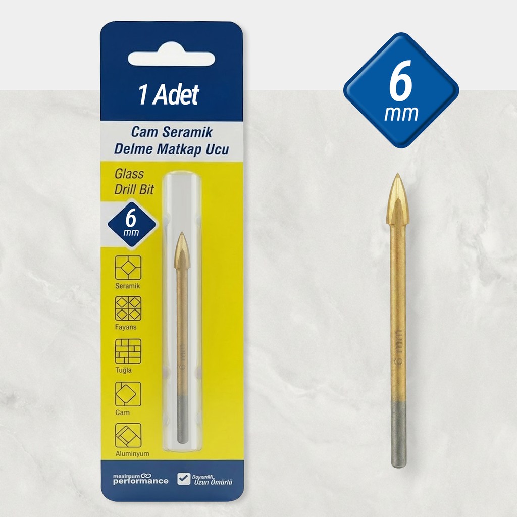Badem10 M530172 Cam Seramik Fayans Tuğla Alüminyum Için Delme Matkap Ucu 6 mm - Bronz Matkaplar Fiyatı