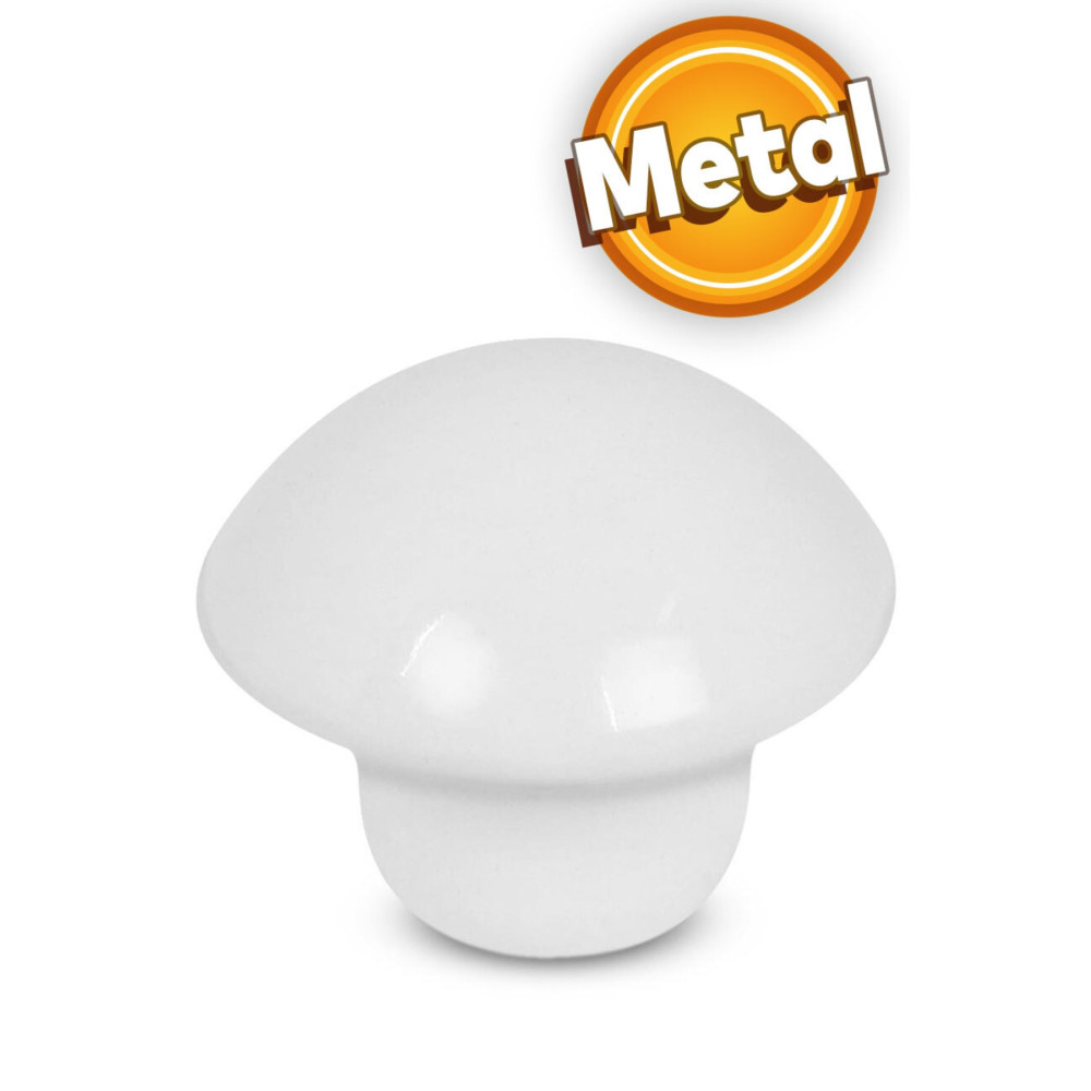 Badem10 Mantar Düğme Kulp Çekmece Dolap Kapak Kulpu Kulbu Metal (BEYAZ) Nalburiye & Hırdavat Fiyatı