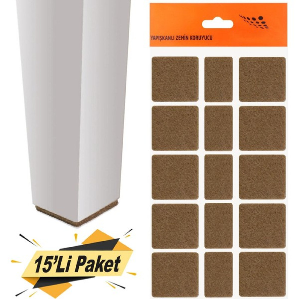Badem10 Masa Sandalye Parke Zemin Koruyucu Keçe Yapışkanlı 40 Mm (15'Li Paket) - Kahverengi - Krem Bahçe Mobilyası Takımı Fiyatı