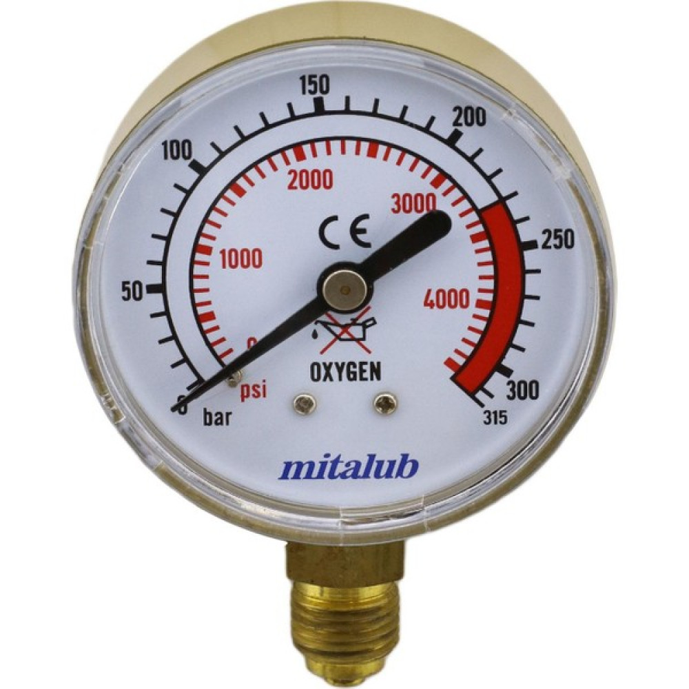 Badem10 Mitalub 63 mm 0-315 Bar Alttan Çıkışlı Metal Manometre 1/4" Oksijen Basınç Ölçer - Siyah Diğer Test ve Ölçüm Cihazları Fiyatı