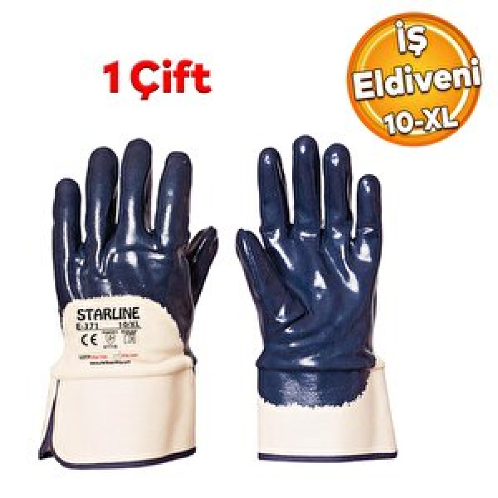 Badem10 Nitril Kaplı Petrolcü İş Eldiveni Kalın Koruma İnşaat Sanayi El Eldiven Xl (1 Çi̇ft) 10 Numara İş Eldiveni Fiyatı