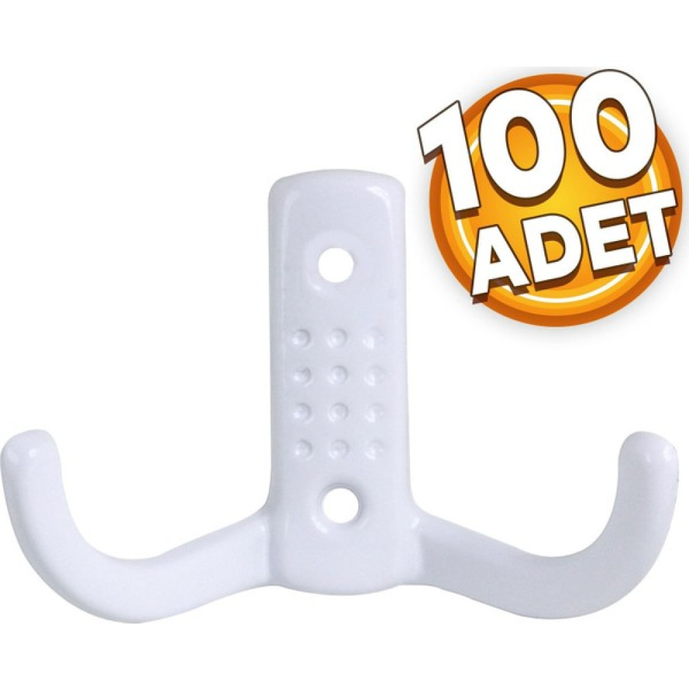Badem10 Noktalı Vestiyer Duvar Askısı Dolap Elbise Askılığı Beyaz Metal Askı (100 Adet) Portmanto Fiyatı