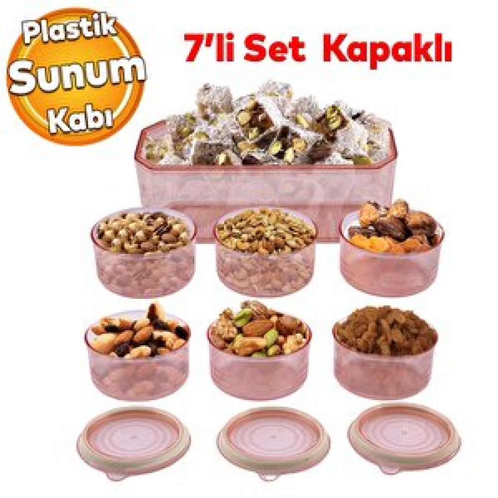 Badem10 Piknik Tabağı Plastik Kapaklı Kahvaltı Takımı 7 Adet Tabak Kahvaltılık Saklama Kabı Bal Köpüğü Renk Kahvaltı Takımı Fiyatı