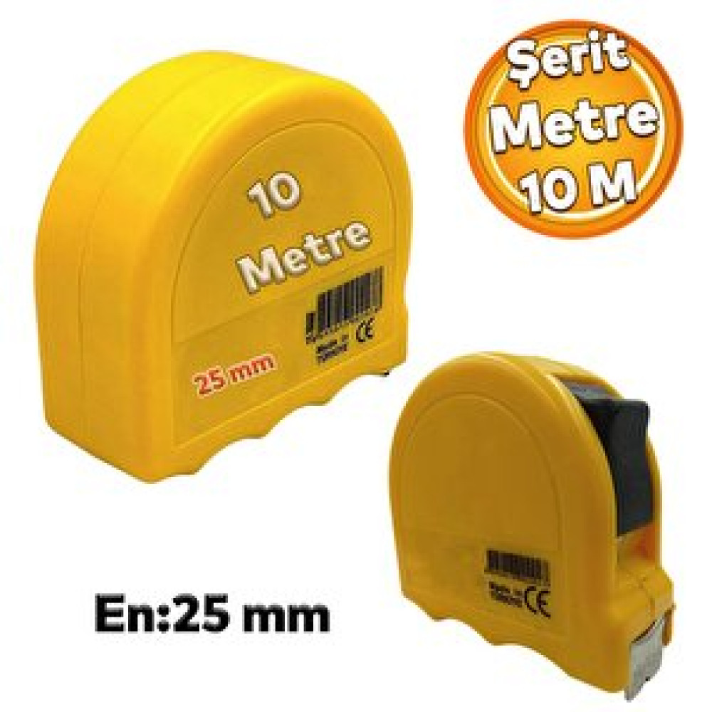 Badem10 Plastik Kaplamalı Bükülebilir Sert Metal Ölçü Ölçme Şerit Metre 10 Metre 25 Mm Mezura Diğer Test ve Ölçüm Cihazları Fiyatı