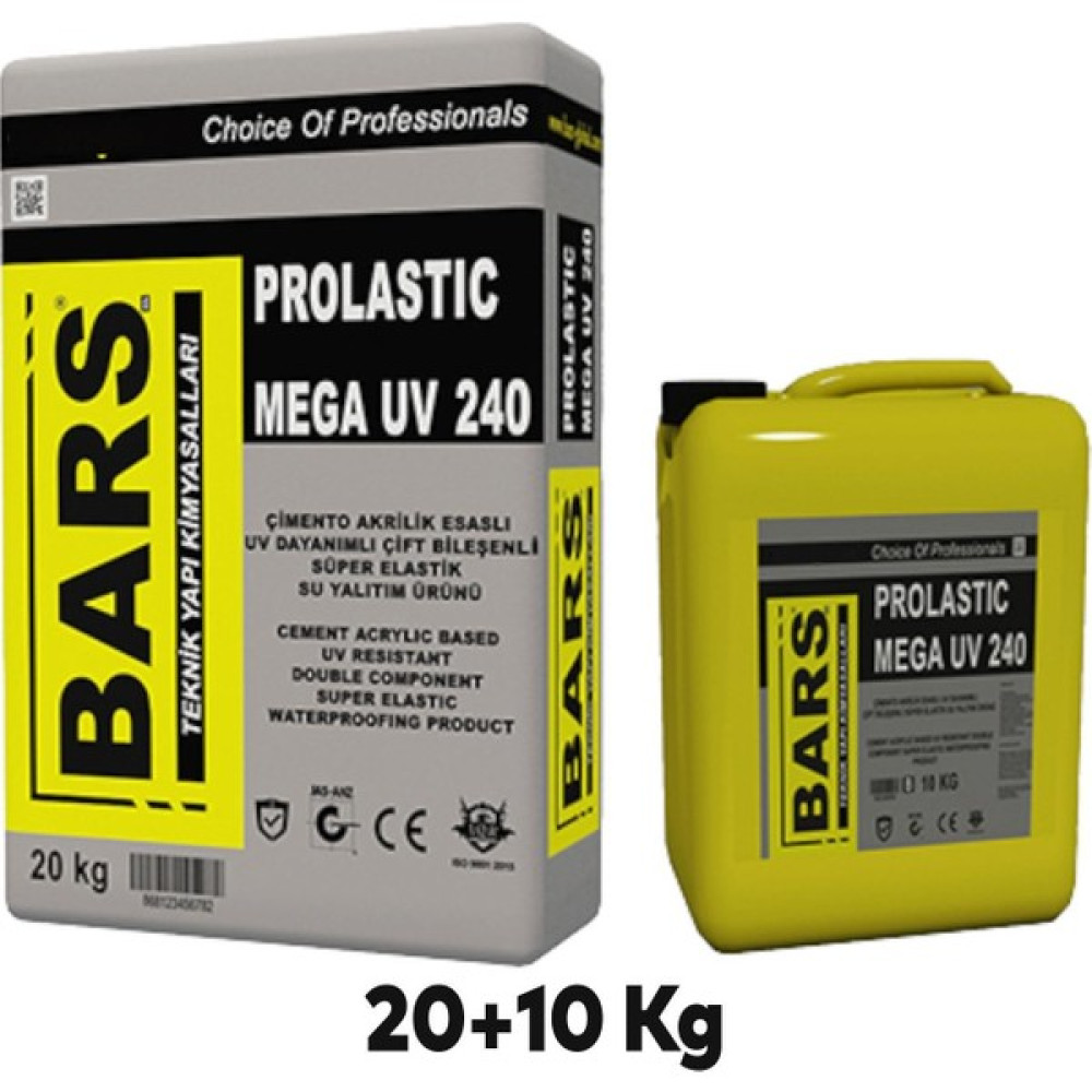 Badem10 Prolastik Mega 20+10 kg Çimento Akrilik Esaslı Çift Bileşen Uv Dayanımlı Süper Esnek Su Yalıtım Ürün Dış Cephe Yalıtım Malzemeleri Fiyatı