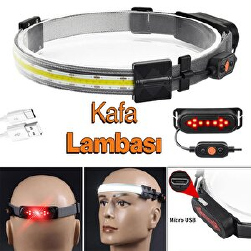 Badem10 Ranger Şarjlı Kafa Lambası Bisiklet Reflektörü Ledli Kamp Kafa Feneri El Feneri 3 Modlu Kafa Feneri Fiyatı