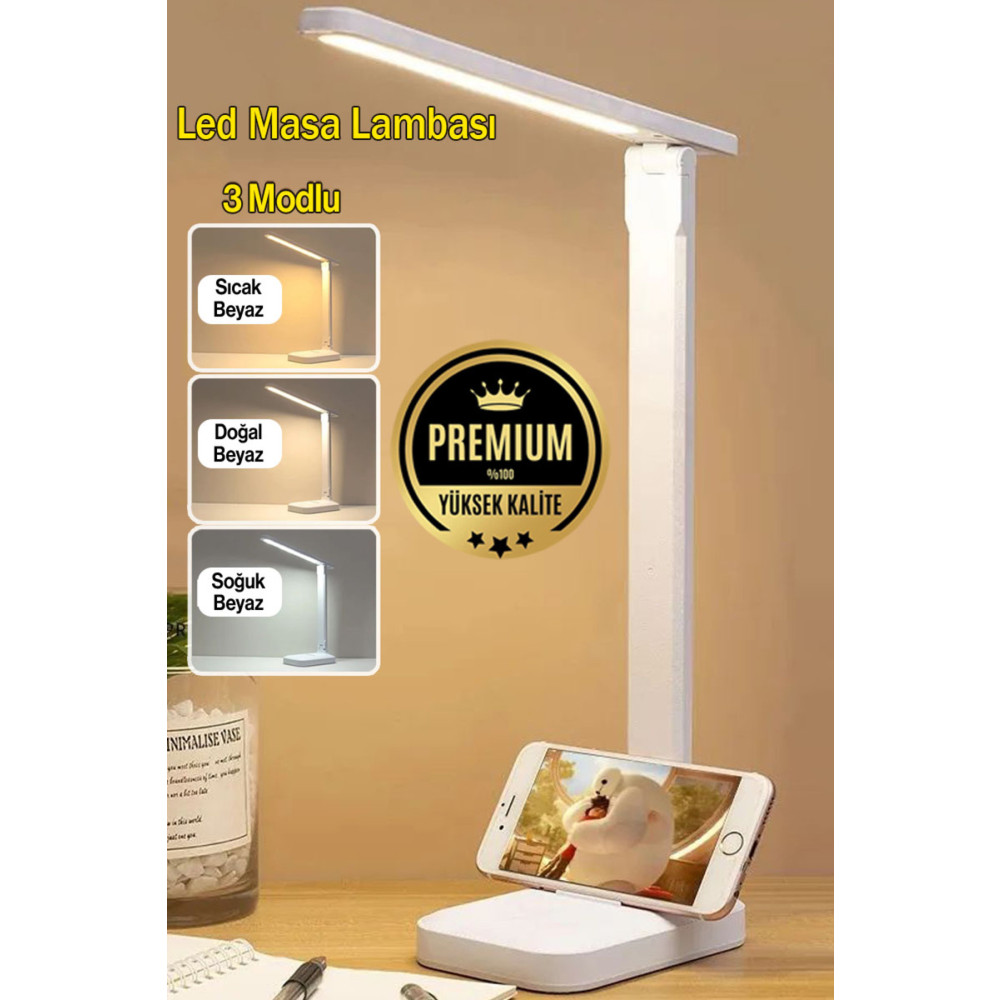 Badem10 Şarjlı Led Masa Üstü Lambası 3 Renk Dokunmatik Standlı Çocuk Ders Kitap Çalışma Okuma Işığı Gece 9w Masa Lambası Fiyatı