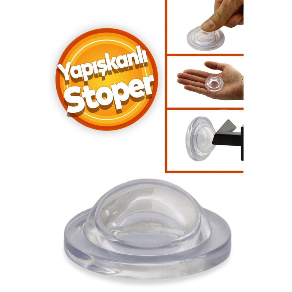 Badem10 Silikon Kapı Stoperi Tamponu Yapışkanlı Şeffaf Kapı Kolu Stopu Durdurucu Tutucu Sessiz Stop Nalburiye & Hırdavat Fiyatı