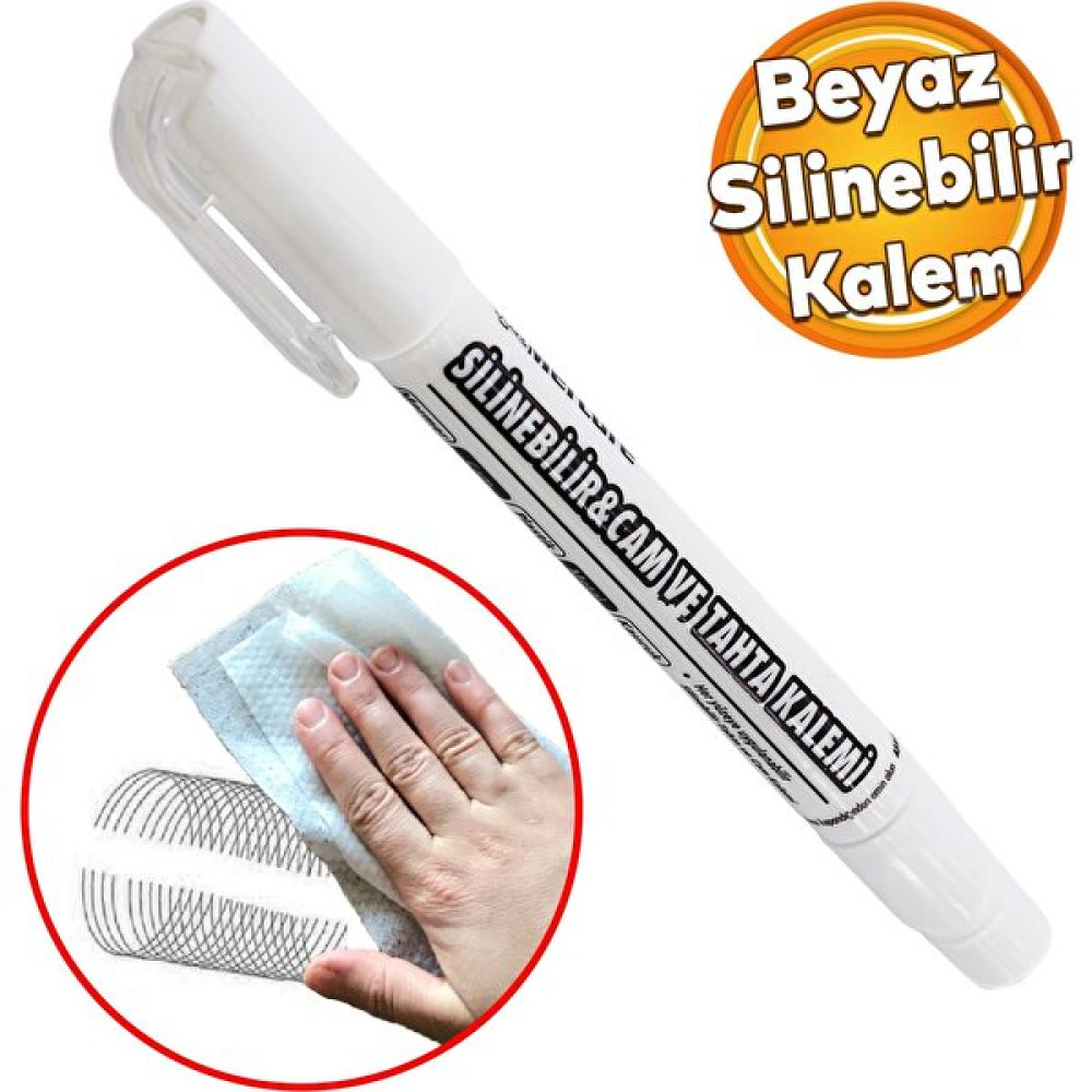 Badem10 Silinebilir Tebeşir Işaretleyici Mercure Beyaz Kalem Metal Plastik Cam Ahşap Yüzey Yağlı Boya Uç Yazı Tahtası Kalemi Fiyatı
