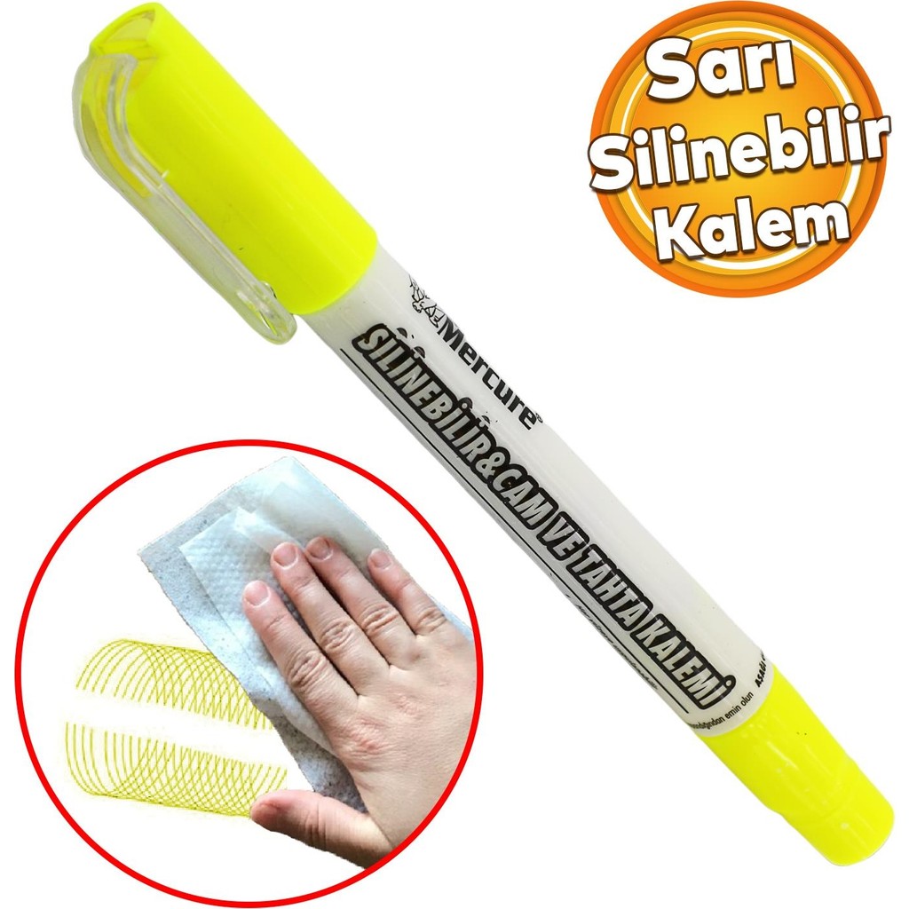 Badem10 Silinebilir Tebeşir Işaretleyici Mercure Sarı Kalem Metal Plastik Cam Ahşap Yüzey Yağlı Boya Uç Yazı Tahtası Kalemi Fiyatı