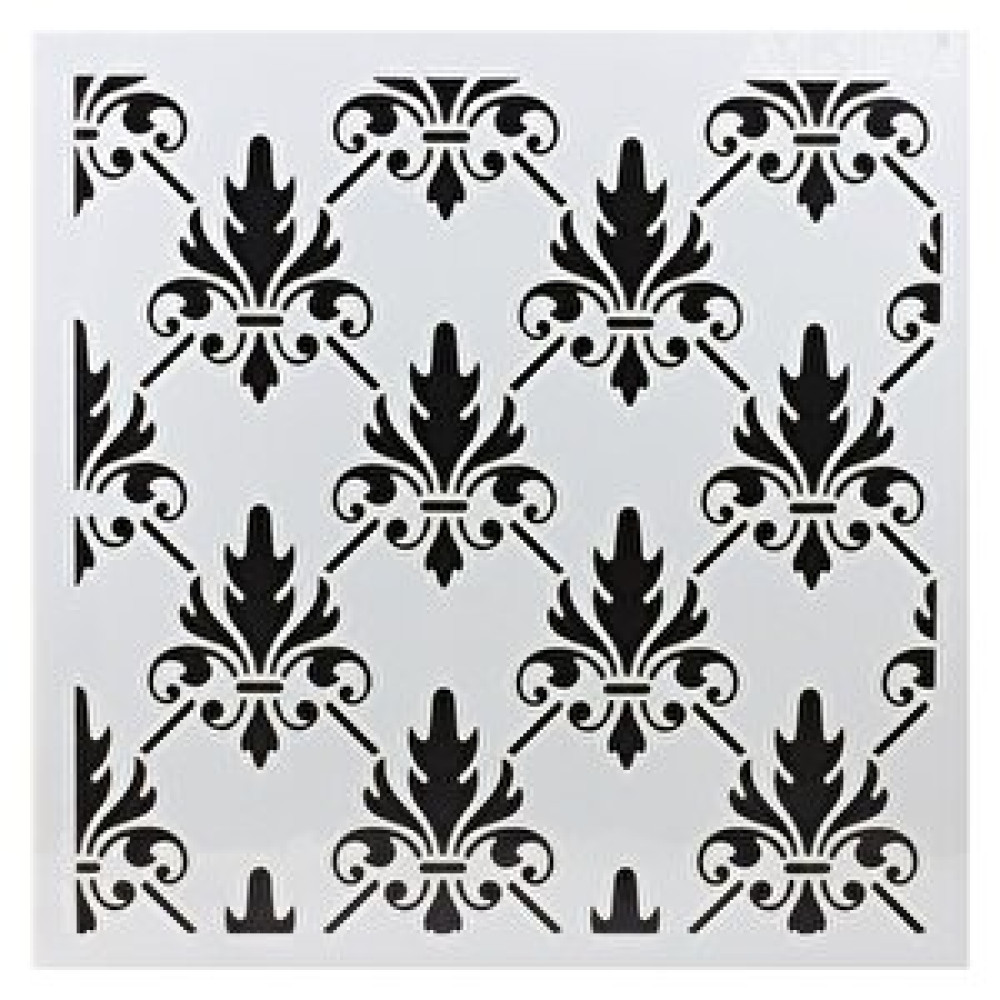 Badem10 Stencil Duvar Boyama Şablon Tasarım Damask Desen Tekrar Kullanılabilir 30x30 Cm Duvar Kağıdı Fiyatı