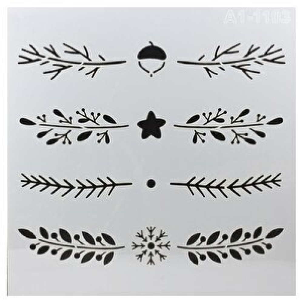Badem10 Stencil Duvar Boyama Şablon Tasarım Yaprak Desen Tekrar Kullanılabilir 30x30 Cm Duvar Kağıdı Fiyatı