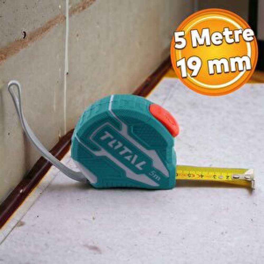 Badem10 Total Stoplu Metal Metre 5 M X 19 Mm Şerit Metre Sarı Renk Düğmeli Ölçüm Ölçme Bükülebilir Diğer Test ve Ölçüm Cihazları Fiyatı
