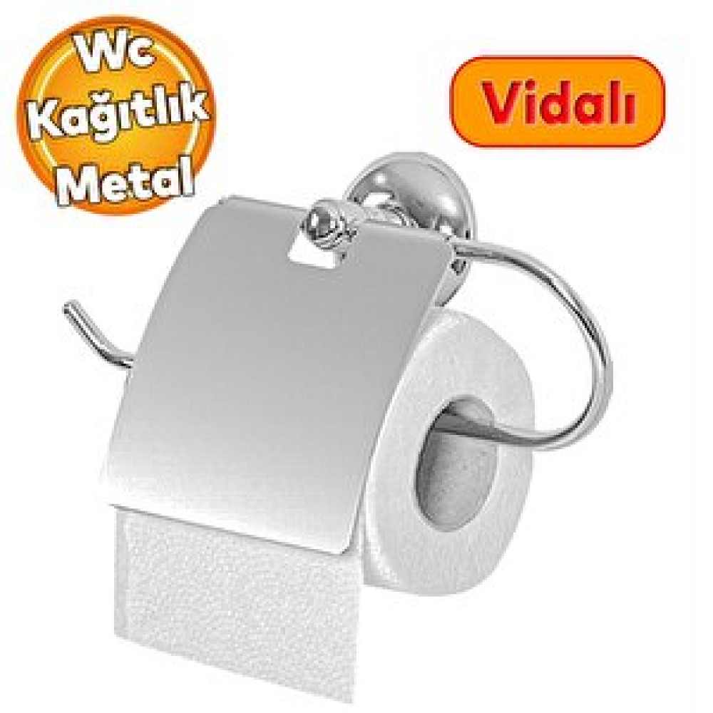 Badem10 Tuvalet Kağıtlık Aparat Kapalı Wc Kağıt Standı Paslanmaz Metal Sağlam Vidalı Krom Renk Tuvalet Kağıtlığı Fiyatı