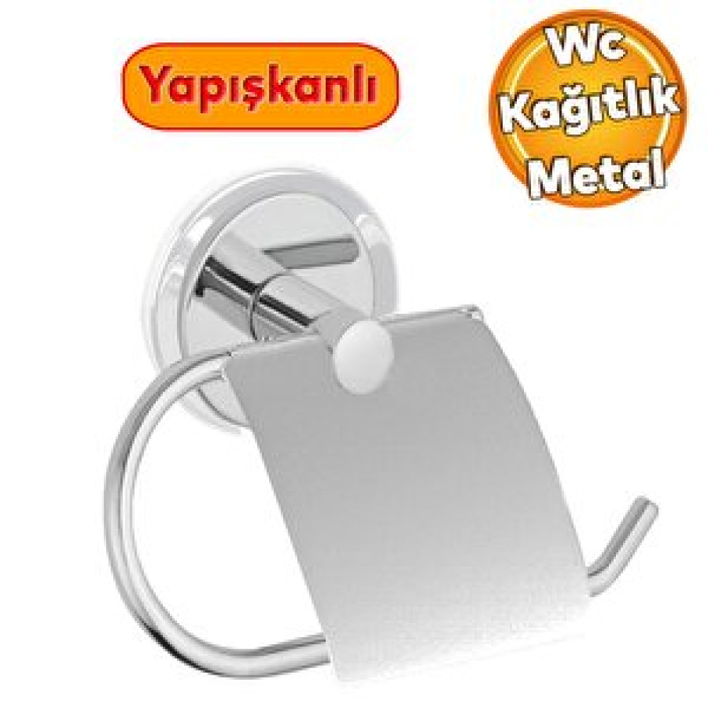 Badem10 Wc Kağıt Standı Yapışkanlı Tuvalet Kağıtlık Aparat Kapaklı Paslanmaz Metal Sağlam Krom Tuvalet Kağıtlığı Fiyatı