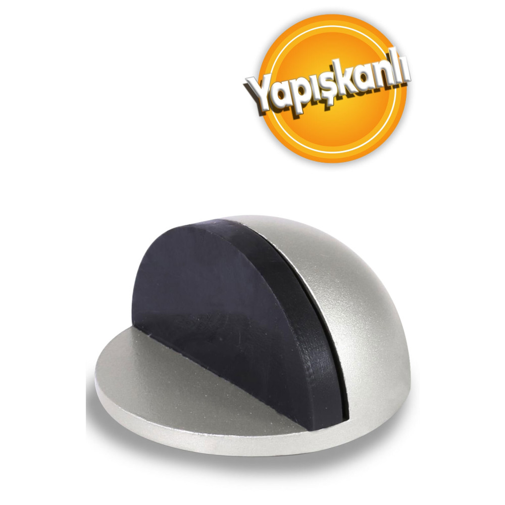 Badem10 Yarımay Kapı Stoperi Tamponu Yapışkanlı Metal Kapı Stopu Durdurucu Tutucu Gri Nalburiye & Hırdavat Fiyatı