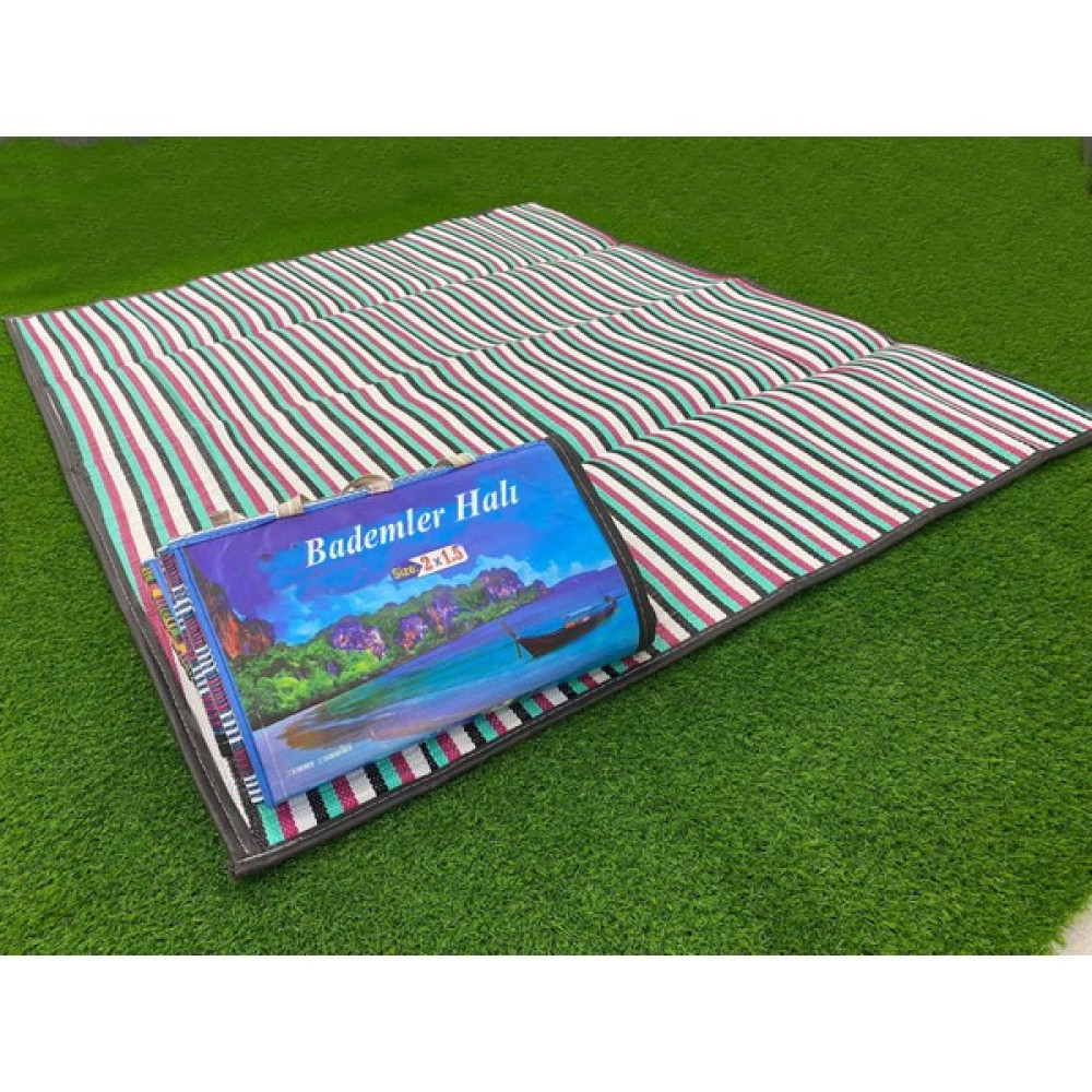 Bademler Halı Çantalı Katlanır Piknik Hasırı Portatif Hasır 3 M2 - 150 x 200 cm - Renkli Kilim Fiyatı