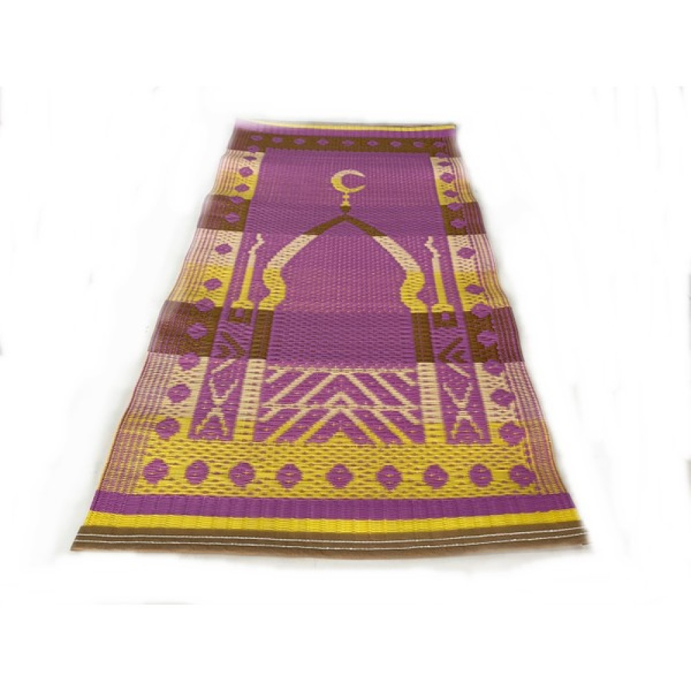 Bademler Halı Plastik Hasır Seccade 60X120CM Tek Kişilik Namaz Hasırı Katlanabilir Seccade - Lila - 60 x 150 cm Seccade Fiyatı
