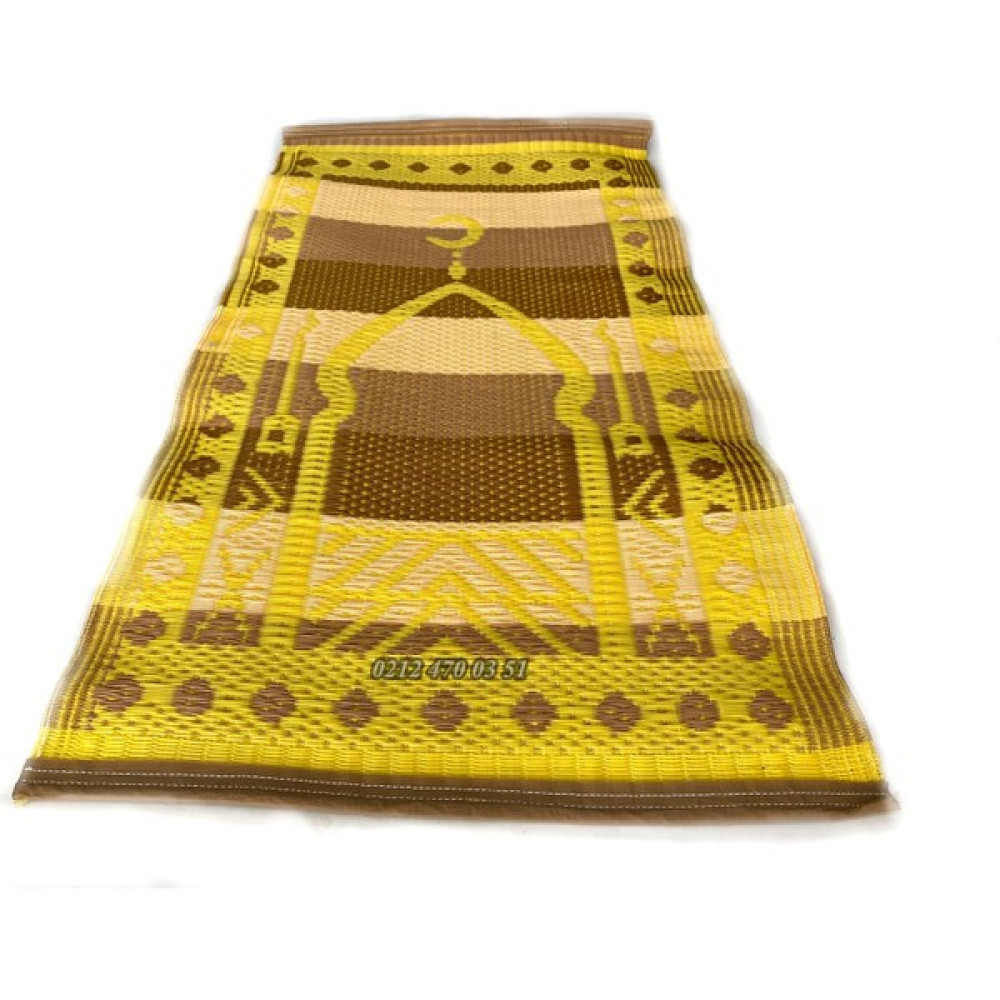 Bademler Halı Plastik Hasır Seccade 60X120CM Tek Kişilik Namaz Hasırı Katlanabilir Seccade - Sarı - 60 x 150 cm Seccade Fiyatı